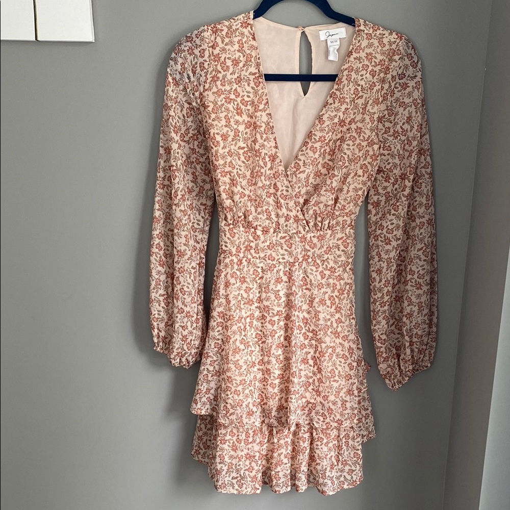 030. Japna Floral Wrap Dress - Pink